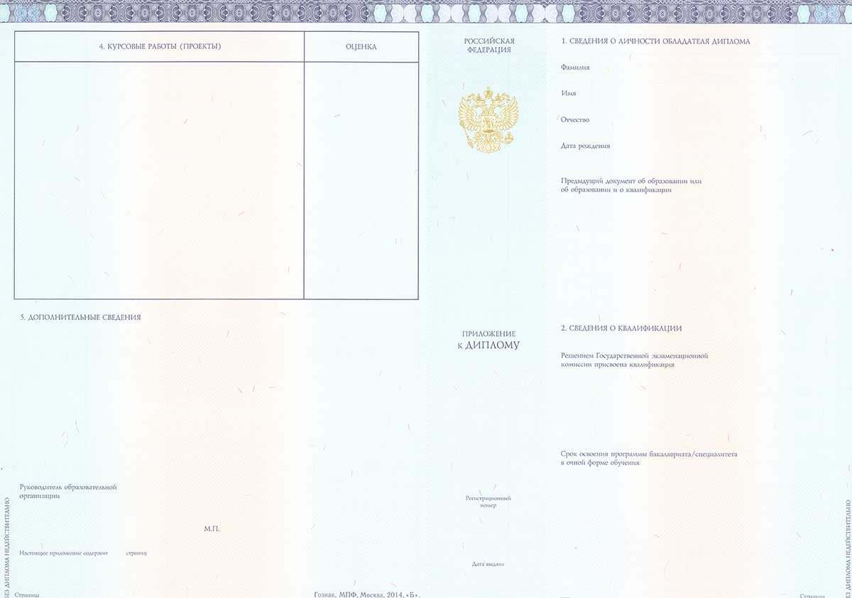 Диплом специалиста 2014-2026 НОВОГО ОБРАЗЦА Москва